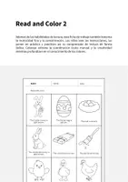 Vista previa - Manualidades / Dibujos para colorear - Easter / Pascua: Read and Color 2 (Hoja de trabajo de inglés) - página 1