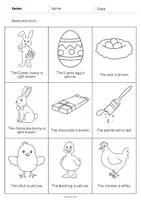 Vista previa - Manualidades / Dibujos para colorear - Easter / Pascua: Read and Color 2 (Hoja de trabajo de inglés) - página 2