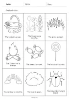 Vista previa - Manualidades / Dibujos para colorear - Easter / Pascua: Read and Color 2 (Hoja de trabajo de inglés) - página 3