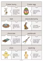 Vista previa - Manualidades / Dibujos para colorear - Easter / Pascua: Puzzle (Rompecabezas para la clase de inglés) - página 2