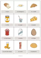 Vista previa - Manualidades / Dibujos para colorear - Breakfast / Desayuno: Vocabulary Cards (Tarjetas de palabras) - página 2