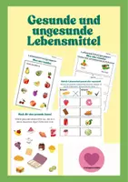 Vorschau - Arbeitsblätter - Gesunde und ungesunde Lebensmittel! - Deckblatt