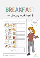 Vista previa - Hojas de trabajo - Breakfast / Desayuno: Vocabulary Worksheet 2 (Hoja de trabajo de inglés) - Portada