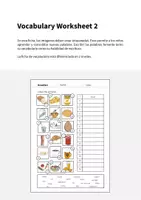 Vista previa - Hojas de trabajo - Breakfast / Desayuno: Vocabulary Worksheet 2 (Hoja de trabajo de inglés) - página 1