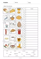 Vista previa - Hojas de trabajo - Breakfast / Desayuno: Vocabulary Worksheet 2 (Hoja de trabajo de inglés) - página 3