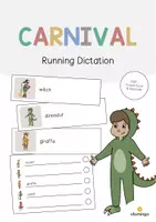 Vista previa - Juegos / Gamificación - Carnival / Carnaval: Running Dictation (Dictado en movimiento para la clase de inglés) - Portada