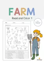 Vista previa - Manualidades / Dibujos para colorear - Farm / Granja: Read and Color 1 (Hoja de trabajo de inglés) - Portada