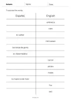 Vista previa - Evaluación - Autumn / Otoño: Vocabulary Mini Test (Test para la clase de inglés) - página 3