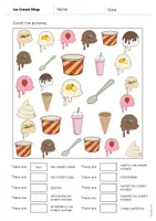 Vista previa - Hojas de trabajo - Ice Cream Shop / Heladería: How many? – Worksheet (Hoja de trabajo de inglés) - página 3