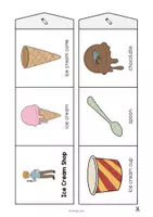 Vista previa - Manualidades / Dibujos para colorear - Ice Cream Shop / Heladería: Accordion Fold (Juego para la clase de inglés) - página 3