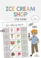 Vista previa - Juegos / Gamificación - Ice Cream Shop / Heladería: Clip Cards (Tarjetas de pinza para la clase de inglés) - Portada