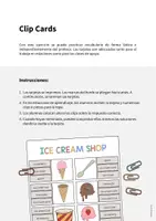 Vista previa - Juegos / Gamificación - Ice Cream Shop / Heladería: Clip Cards (Tarjetas de pinza para la clase de inglés) - página 1