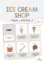 Vista previa - Juegos / Gamificación - Ice Cream Shop / Heladería: I have..., who has...? (Juego para la clase de inglés) - Portada