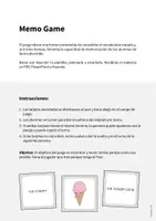Vista previa - Juegos / Gamificación - Ice Cream Shop / Heladería: Memo Game (Juego para la clase de inglés) - página 1