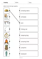 Vista previa - Hojas de trabajo - Camping / Acampada: Draw the lines 2 (Hoja de trabajo de inglés) - página 2