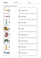 Vista previa - Hojas de trabajo - Camping / Acampada: Draw the lines 2 (Hoja de trabajo de inglés) - página 3