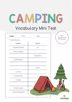 Vista previa - Evaluación - Camping / Acampada: Vocabulary Mini Test (Test para la clase de inglés) - Portada