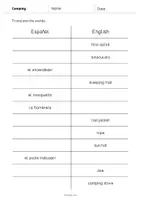 Vista previa - Evaluación - Camping / Acampada: Vocabulary Mini Test (Test para la clase de inglés) - página 3