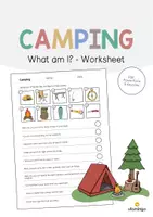 Vista previa - Hojas de trabajo - Camping / Acampada: What am I? - Worksheet (Hoja de trabajo de inglés) - Portada