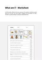 Vista previa - Hojas de trabajo - Camping / Acampada: What am I? - Worksheet (Hoja de trabajo de inglés) - página 1