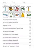 Vista previa - Hojas de trabajo - Camping / Acampada: What am I? - Worksheet (Hoja de trabajo de inglés) - página 3