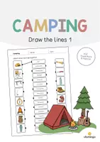 Vista previa - Hojas de trabajo - Camping / Acampada: Draw the lines 1 (Hoja de trabajo de inglés) - Portada