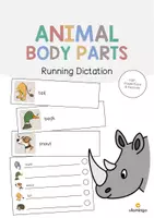 Vista previa - Juegos / Gamificación - Animal Body Parts / Partes del cuerpo de los animales: Running Dictation (Dictado en movimiento para la clase de inglés) - Portada