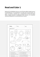 Vista previa - Hojas de trabajo - Summer / Verano: Read and Color 1 (Hoja de trabajo de inglés) - página 1