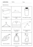 Vista previa - Hojas de trabajo - Laundry Room / Lavadero: Read and Color 2 (Hoja de trabajo de inglés) - página 3