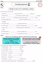 Vorschau - Arbeitsblätter - Practice for the simple present tense - Deckblatt