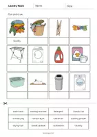 Vista previa - Hojas de trabajo - Laundry Room / Lavadero: Cut and Glue (Hoja de trabajo de inglés) - página 2
