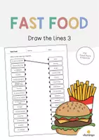 Vista previa - Hojas de trabajo - Fast Food / Comida rápida: Draw the lines 3 (Hoja de trabajo de inglés) - Portada