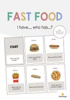 Vista previa - Juegos / Gamificación - Fast Food / Comida rápida: I have..., who has...? (Juego para la clase de inglés) - Portada