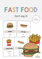 Vista previa - Juegos / Gamificación - Fast Food / Comida rápida: Don’t say it! (Juego para la clase de inglés) - Portada