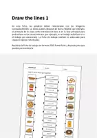 Vista previa - Hojas de trabajo - Fast Food / Comida rápida: Draw the lines 1 (Hoja de trabajo de inglés) - página 1