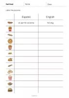 Vista previa - Hojas de trabajo - Fast Food / Comida rápida: Vocabulary Worksheet 3 (Hoja de trabajo de inglés) - página 2