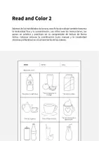 Vista previa - Hojas de trabajo - Drinks / Bebidas: Read and Color 2 (Hoja de trabajo de inglés) - página 1