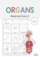 Vista previa - Hojas de trabajo - Organs / Órganos: Read and Color 2 (Hoja de trabajo de inglés) - Portada