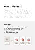 Vista previa - Juegos / Gamificación - Organs / Órganos: I have..., who has...? (Juego para la clase de inglés) - página 1