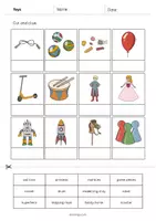 Vista previa - Hojas de trabajo - Toys / Juguetes: Cut and Glue (Hoja de trabajo de inglés) - página 3