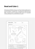 Vista previa - Manualidades / Dibujos para colorear - Barbecue & Picnic / Barbacoa y picnic: Read and Color 1 (Hoja de trabajo de inglés) - página 1