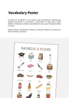 Vista previa - Tarjetas / Manipulativos - Barbecue & Picnic / Barbacoa y picnic: Vocabulary Poster (Póster para la clase de inglés) - página 1