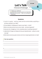 Vorschau - Arbeitsblätter - Let's Talk: Choices & Challenges (Oberstufe) - Partnerarbeit mit Reflexion - Seite 2