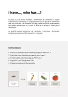 Vista previa - Juegos / Gamificación - Vegetables / Verduras: I have..., who has...? (Juego para la clase de inglés) - página 1