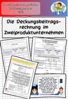 Vorschau - Stundenentwürfe - Die Deckungsbeitragsrechnung im Zweiproduktunternehmen BwR 10 II Lehrplan Plus - Deckblatt
