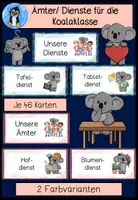 Vorschau - Poster - Dienste Koalaklasse | Klassendienste & Ämter | Klassentier Koala | Grundschule | Klassenorganisation - Deckblatt