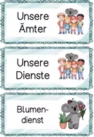 Vorschau - Poster - Klassendienste „Koalaklasse“ – Dienste- / Ämter-Karten für Struktur & Verantwortung im Schulalltag mit Klassentier Koala - Seite 1