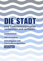 Vorschau - Arbeitsblätter - Theodor Storm: Die Stadt - eine Gedichtinterpretation verfassen - Deckblatt
