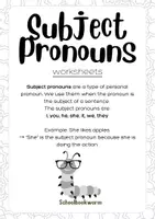 Vorschau - Arbeitsblätter - Subject Pronouns 📚🔍 - Deckblatt