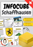 Vorschau - Unterrichtsreihen - InfoCube Kanton Schaffhausen - Ein kreatives Rechercheprojekt | Explosionsbox | Lapbook - Deckblatt